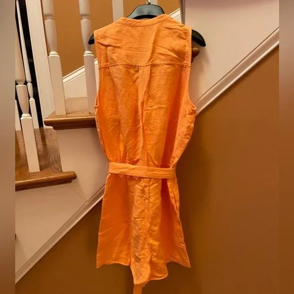 Anthro Cloth and Stone NWT sleeveless button down romper, Sz Med linen/rayon - Picture 10 of 11